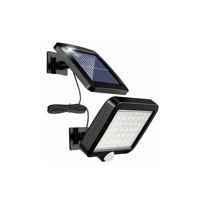 Lumière solaire extérieure avec détecteur de mouvement 56 LED, lumière solaire de jardin étanche IP65 à 120 ° avec câble de 5 m