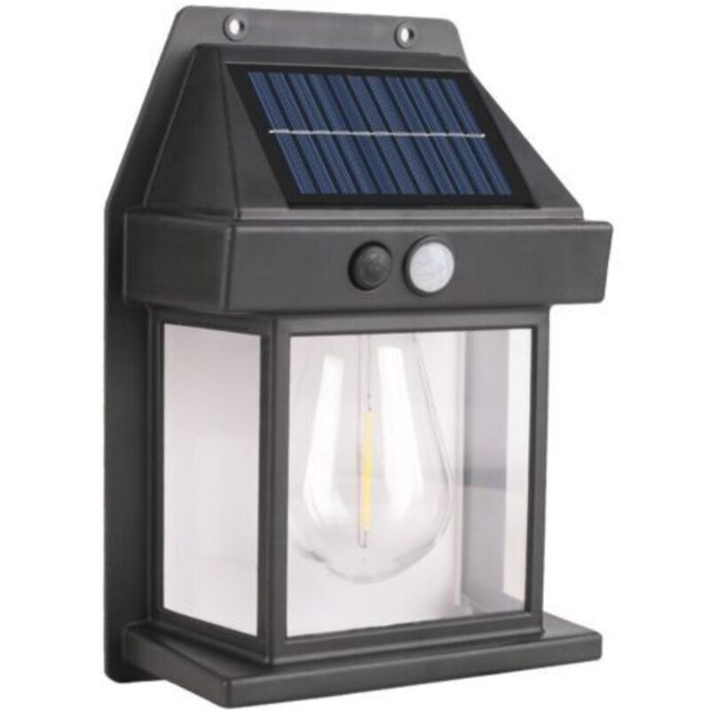 Lumière Solaire Extérieure Vintage, Lampe Solaire avec Détecteur de , Éclairage LED IP65 Imperméable, pour Jardin, Cour, Patio, Allée, Terrasse,