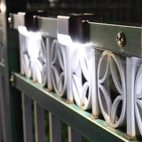 Lumière solaire pour escaliers extérieurs, étanche LED blanc pour terrasse, clôture et jardin