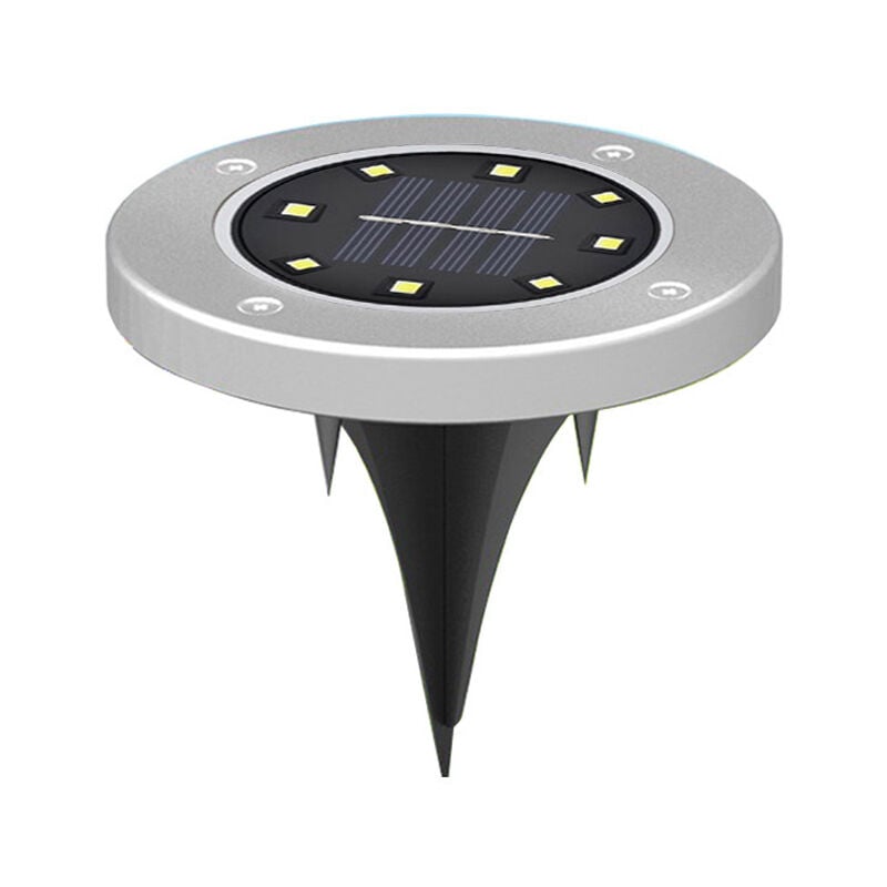 Lumière souterraine solaire 8LED en acier inoxydable extérieur nouveau sol pelouse lumière cour jardin imperméable à la pluie villa lampadaire