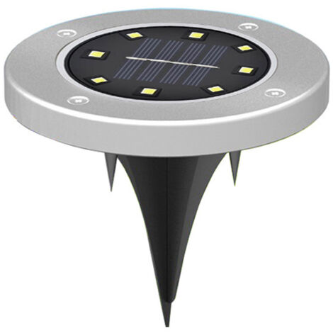 Lumière souterraine solaire 8LED en acier inoxydable extérieur nouveau sol pelouse lumière cour jardin imperméable à la pluie villa lampadaire