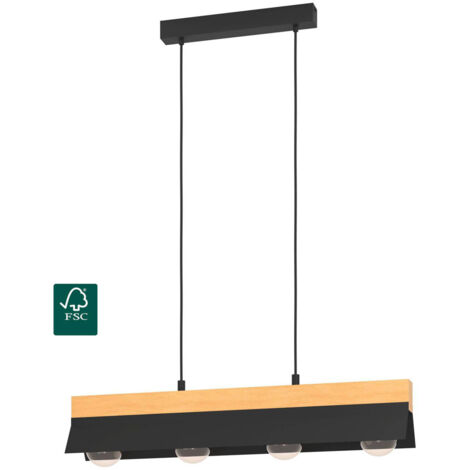 Lumière suspendue Tarrafo E27 4x40w L: 88cm B: 15cm H: 110cm Dimmable
