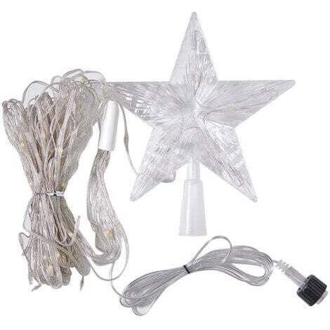 Lumières d'arbre de noël avec étoiles, lumières d'arbre de noël imperméables à cordes de 2M x 9 pour jardin, fête, décoration de mariage