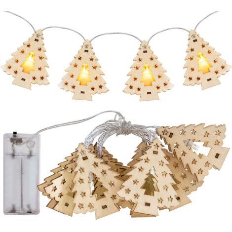 LUMIÈRES D'ARBRE DE NOËL GUIRLANDE LED WOODEN CHRISTAMS TREE CD009