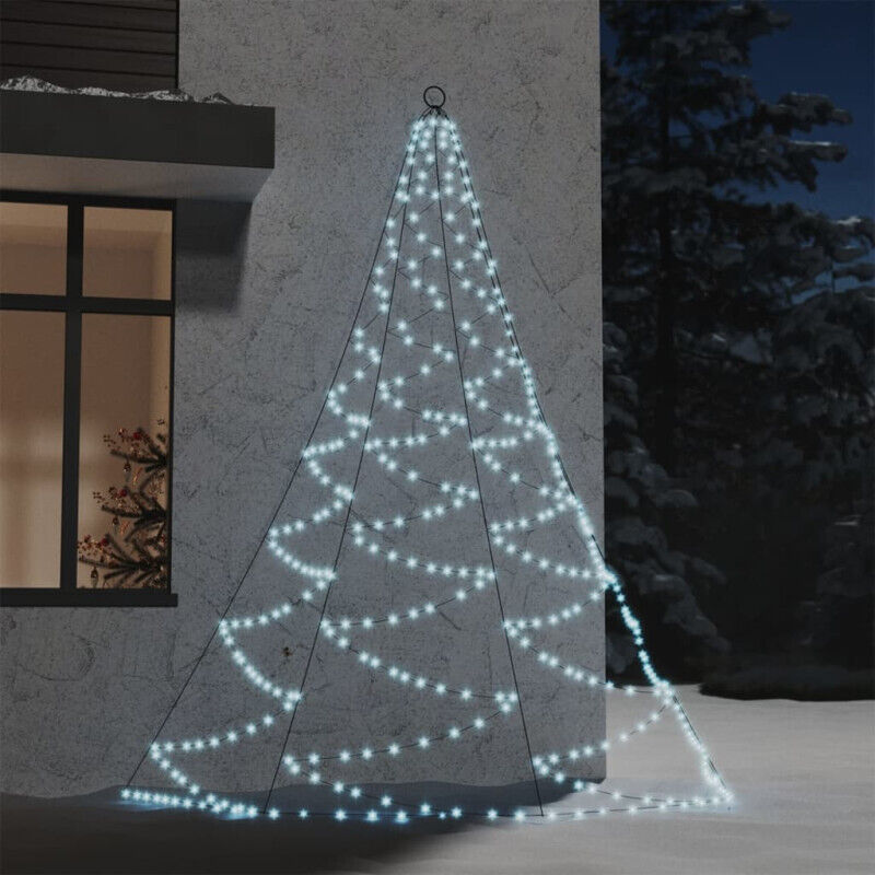 Arbre mural avec crochet métallique 260 LED blanc froid 3 m vidaXL