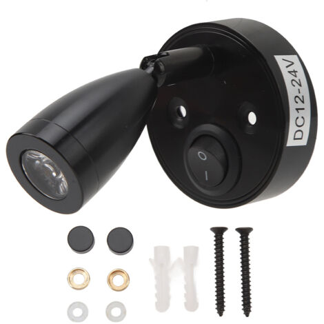 Lumières de Couchette à LED Polies, Lampe de Lecture pour Bateau, Contrôle Intelligent DC12-24V pour Bateau (Black).