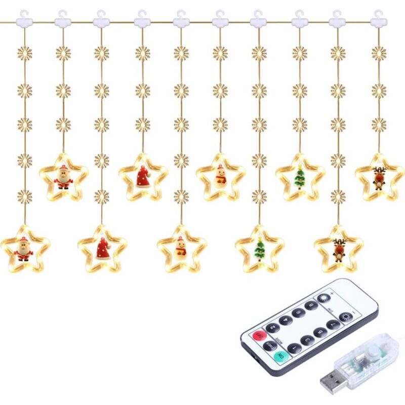 Lumières De Décoration De Noël, 50 LED 3M Guirlande Lumineuse USB Étanche Guirlandes Lumineuses Lumières féériques 8 Modes d'Eclairage Lumière pour