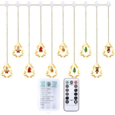 Lumières De Décoration De Noël, 50 LED 3M Guirlande Lumineuse USB Étanche Guirlandes Lumineuses Lumières féériques 8 Modes d'Eclairage Lumière pour Noël Fenêtre Soirée Terrasse Fenêtre Patio Jardin(Mo