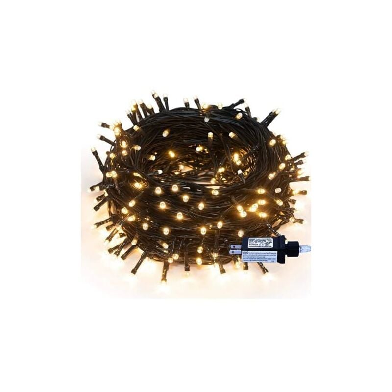 SNQ - Lumières de gypsophile à fil vert foncé basse tension, guirlande lumineuse pour arbre de noël, décoration extérieure de cour(30M)