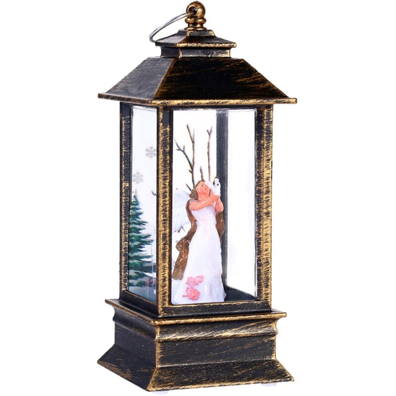 Lumières de Noël Lumières du Père Noël Décorations de fête de chambre Place Petite lampe à huile Tempête Veilleuse de Noël Lampe électronique led