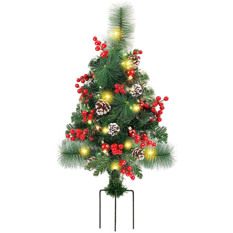 Lumières de piquet de jardin pour arbre de Noël, jardin éclairé pour arbre de Noël extérieur