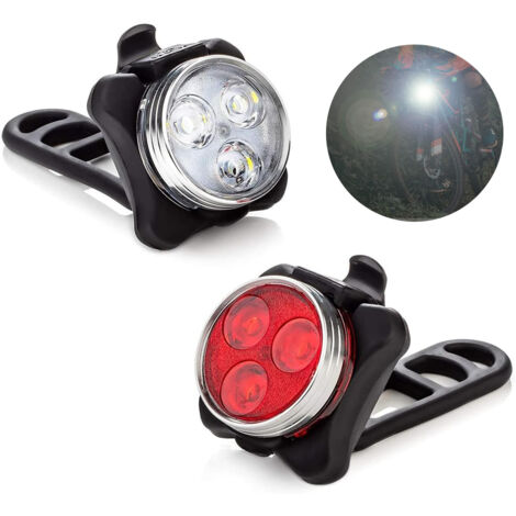 Lumières de vélo 2 pièces USB Rechargeable lumière de vélo Super lumineux phare avant LED lumière de vélo vélo feu arrière ensemble de feux avant