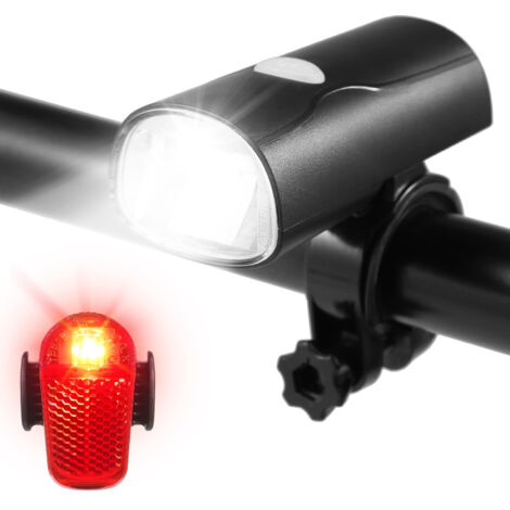 Lumières de vélo rechargeables USB pour la conduite de nuit, éclairage avant et arrière LED super lumineux, phare de vélo, feu arrière