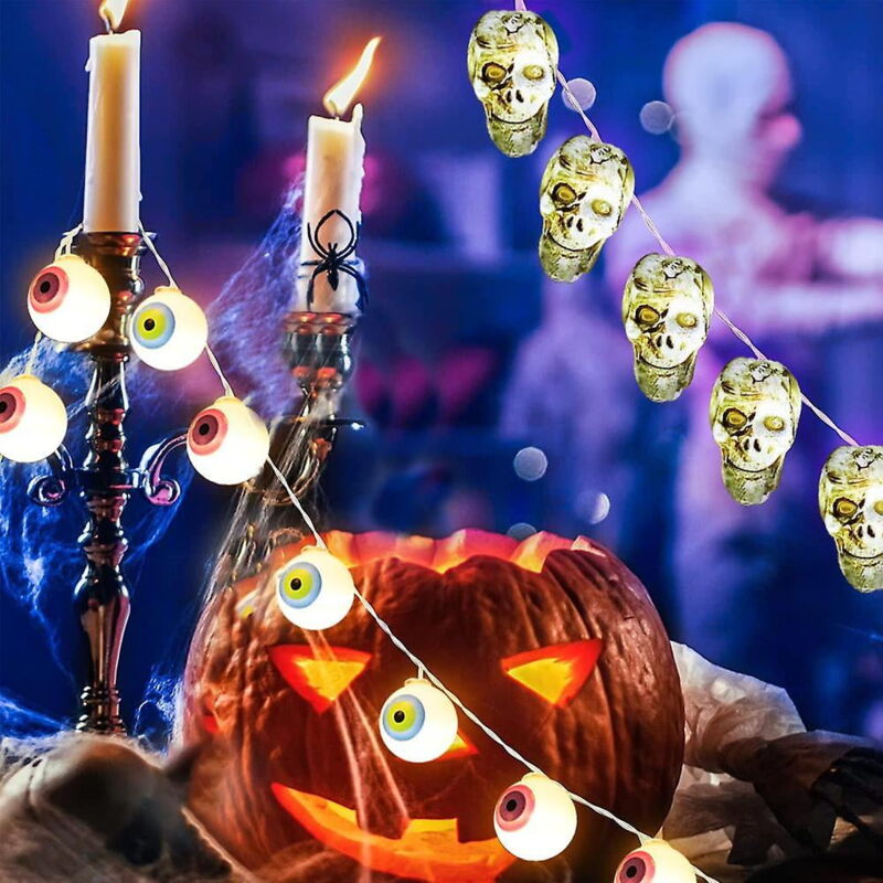 Lumières décoratives extérieures pour patio, jardin, portail, cour, décoration d'Halloween et de Noël