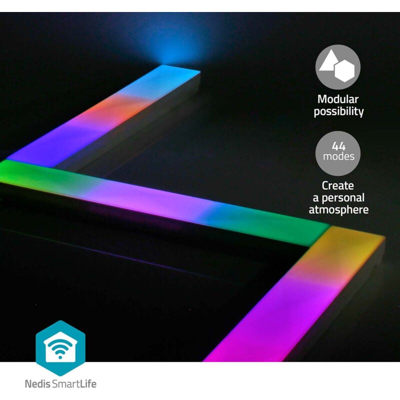 Nedis - lumières décoratives smartlife barre murale wi-fi blanc chaud rgbic android WIFILW06RGB