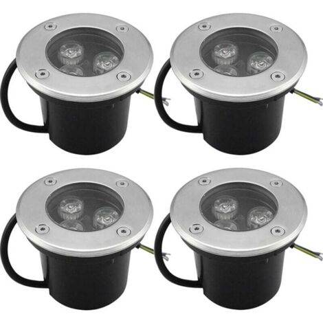 Lumières enterrées, LED chaud Blanc enterré lampe de paysage lampe de sol pour jardin, éclairage extérieur-IP68 AC85-265V (4pack,3W)