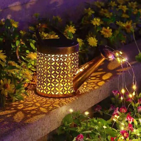 Lumières Extérieures de Jardin de Douche Arrosoir Lumineux Solaire Lampe LED Solaire étanche Lampe Arrosoir Solaire Lanterne Solaire Exterieur Arrosoir Décoration pour Jardin Cour