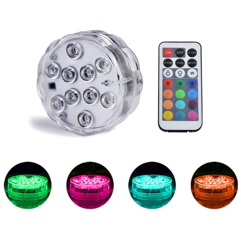 Lumieres Led Avec Led Eclairage Sous-Marin Etanche A Distance Pad Piles Pour La Aquarium Bain A Remous Piscine Etang Base Vase Garden Party De Mariage
