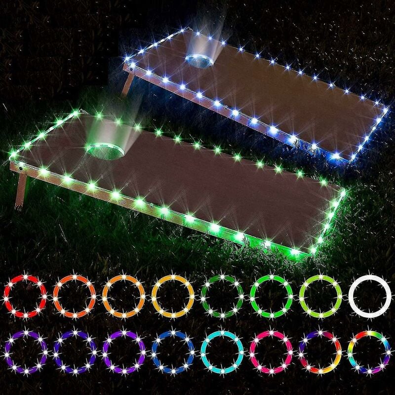 Crea - Lumières Led Cornhole, bord de panneau Cornhole télécommandé et lumières Led annulaires, changement de 16 couleurs par vous-même, un excellent