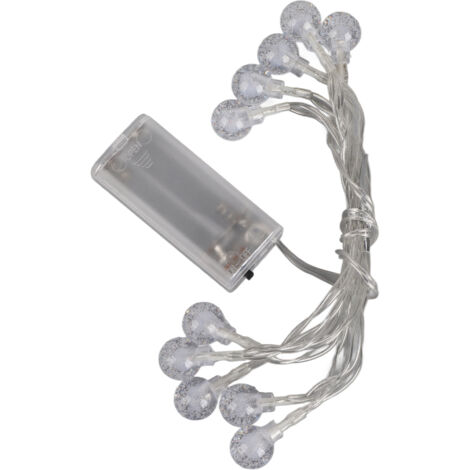 LumièRes LED SphéRiques, éTanche IP66 à Piles 15 Cm de Distance Lampe de Bande Lumineuse Bande Lumineuse Colorée Couverture en PVC pour Patio de Vacances (1,5 mètres 10 lumières 2 Piles)