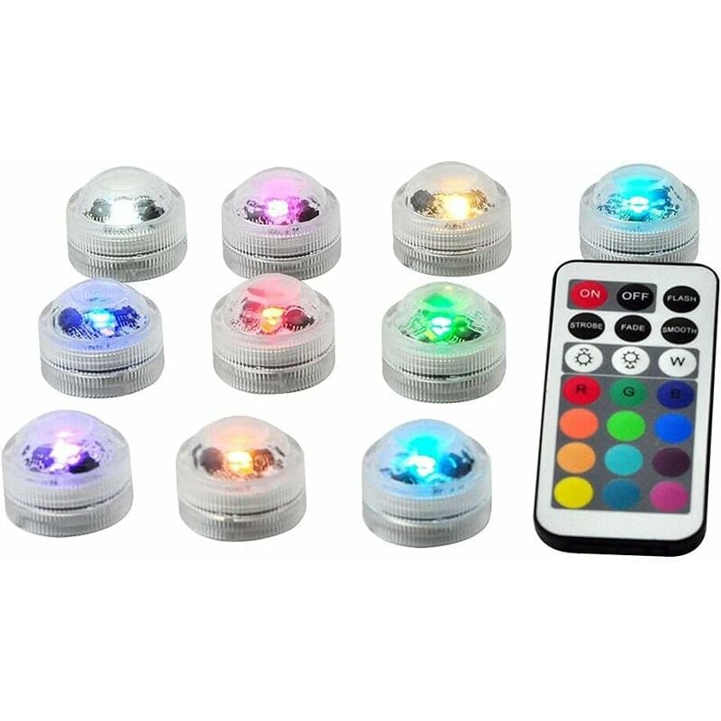 Lumières LED Submersibles avec Télécommande - Étanches - Bougie LED sans Flamme