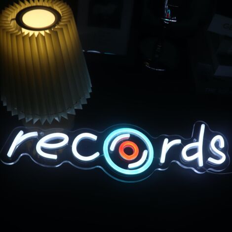 Lumières LED vinyle, néons platine vinyle, éclairage LED pour enregistrement, décoration murale pour studio de musique, chambre, salle de jeux, cadeaux de Noël et d'anniversaire