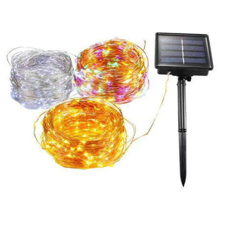 Lumières Solaires Extérieures LED 50 Ampoules Éclairage Puissant Fil de Cuivre Durable 8 Modes 16.4ft-KZQ
