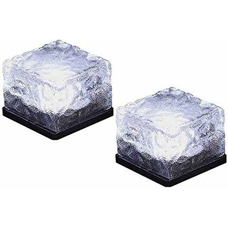 Lumières solaires pour glaçons Lumière de brique solaire LED Lumière de paysage Lumière de brique de cristal Lumières de chemin d'extérieur étanches pour la décoration de piscine de jardin et de terra