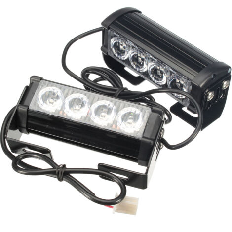 Lumières stroboscopiques 12V, lumière jaune de sécurité 4 LED (paquet de 2)