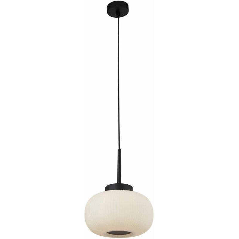 Lumina 1-light pendant with frosted ribbed glass
