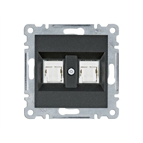 Lumina Conector doble para ordenador RJ45 cat.5e UTP negro WL2123