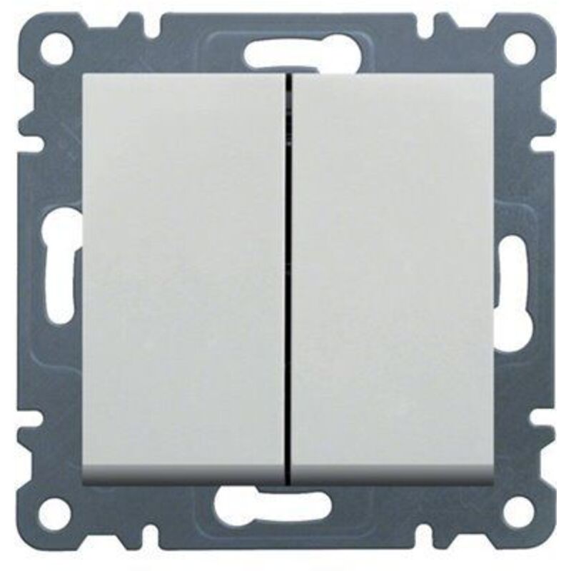 Hager - LUMINA2 - commutateur double LUMINA2 blanc polaire