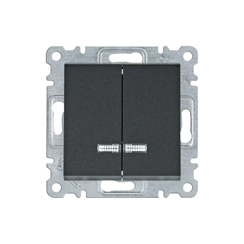 

Lumina | Interruptor doble con indicador luminoso negro WL0243