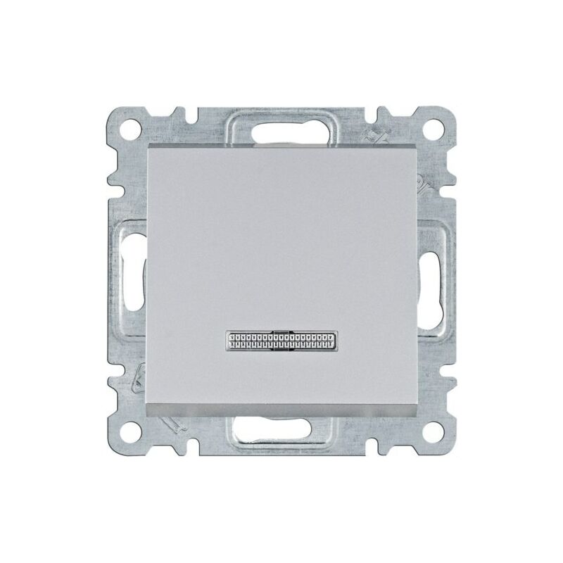 

Hager - Lumina | Pulsador con indicador luminoso plata WL0412