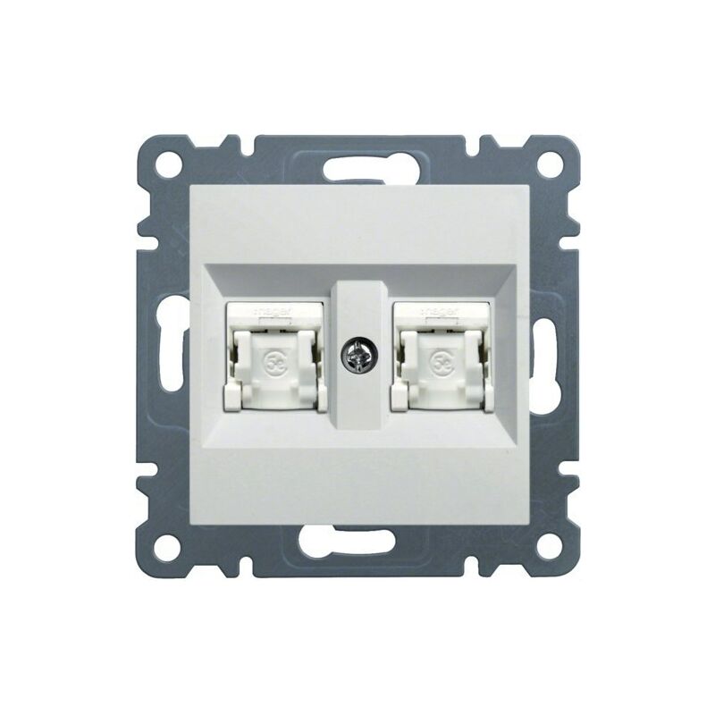 

Lumina | Toma 2xRJ45 categoría 6 FTP blanco polar WL2180