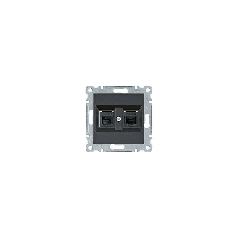 

Hager - Lumina | Toma doble RJ11 negro WL2023