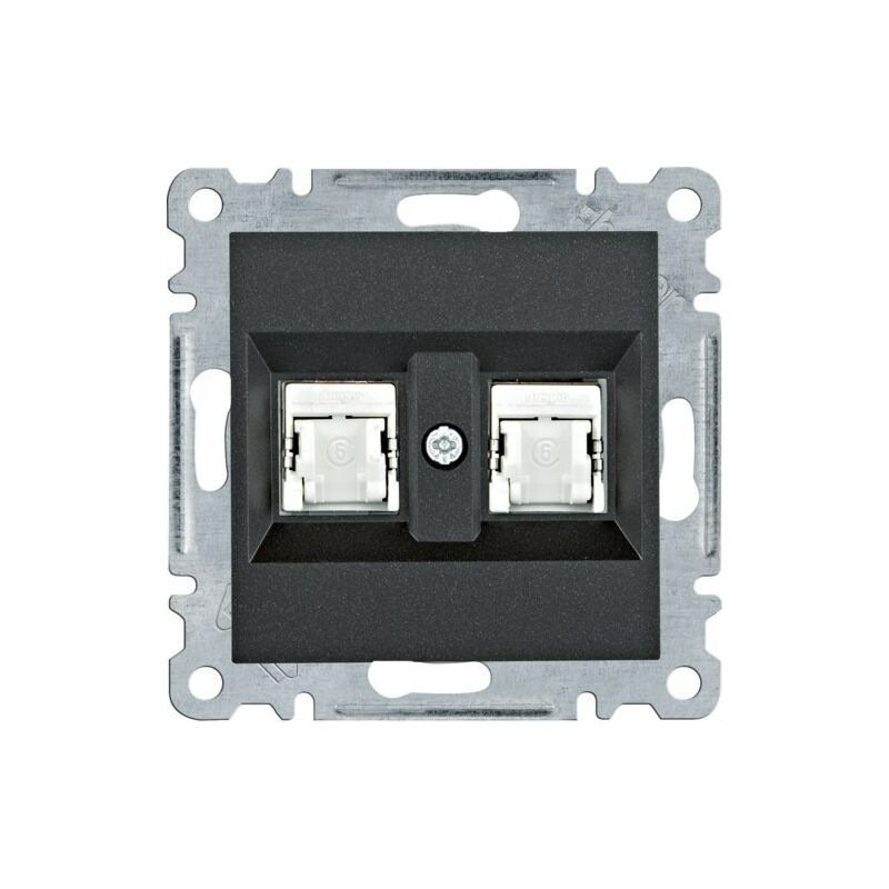 

Lumina | Toma doble RJ45 categoría 6 FTP negro WL2183