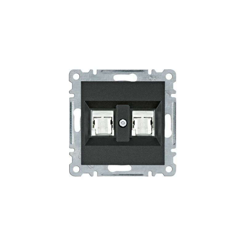 

Lumina | Toma doble RJ45 categoría 6 UTP negro WL2163