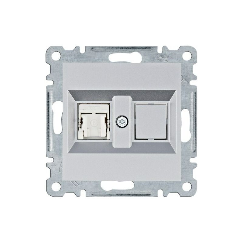 

Lumina | Toma simple RJ45 categoría 6 FTP plata WL2172