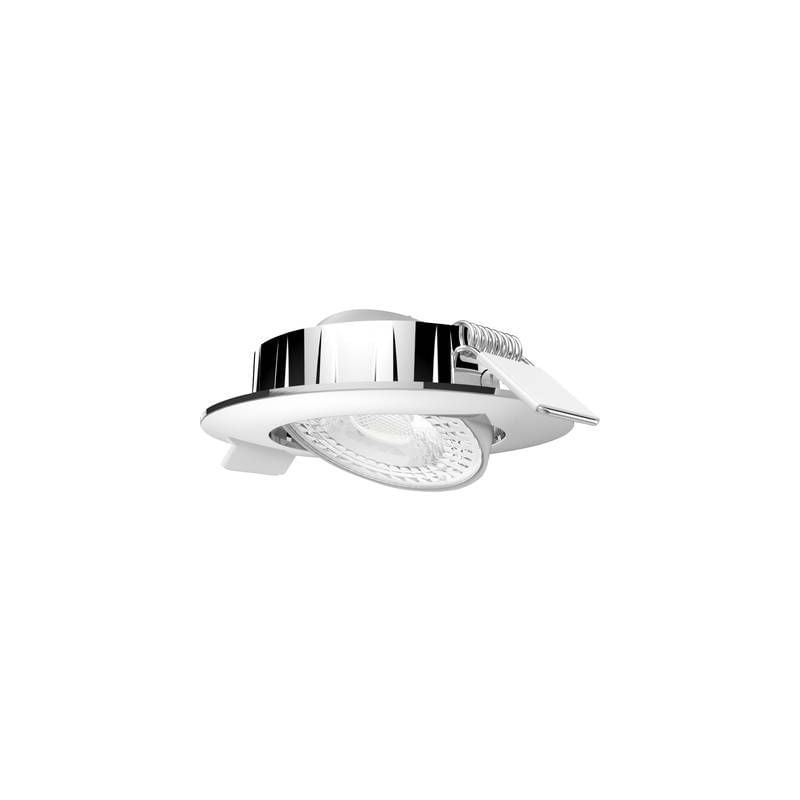Spot led encastrable led intégrée Megatron slimo MT76761 blanc chaud 6 w argent
