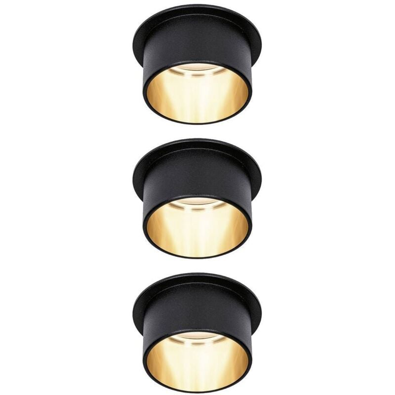 93379 Luminaire à led encastrable led led intégrée 18 w noir (mat), or - Paulmann
