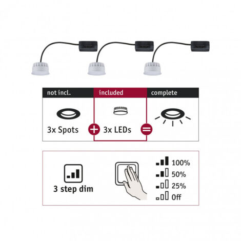 Luminaire à LED encastrable  Paulmann EBL Choose 3er Coin 92473 LED  Puissance: 18 W  blanc chaud N/A