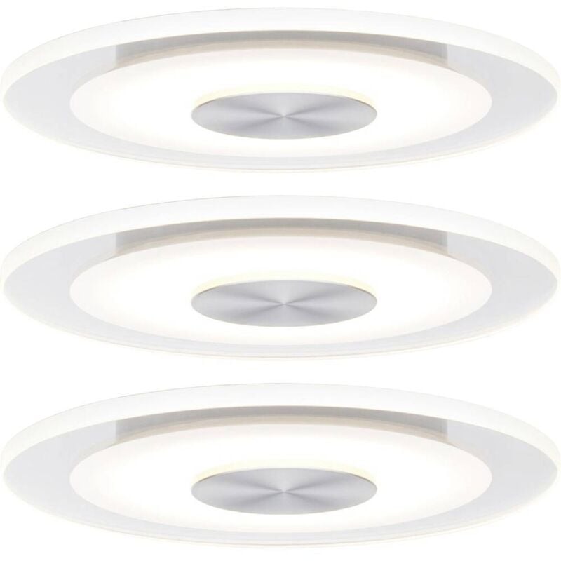 92907 Whirl Luminaire à led encastrable jeu de 3 led led intégrée 4.9 w aluminium (brossé), satin - Paulmann