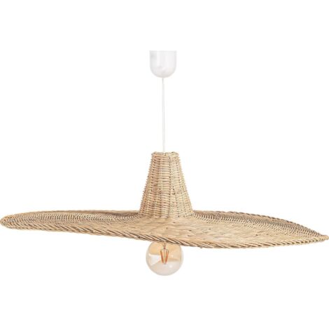 Luminaire boho chic Uxmal pour plafond - Beige naturel tressé