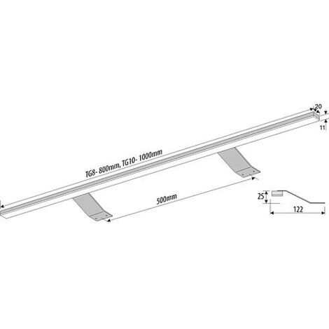 Luminaire de meuble 1000, LED 11,12W, 116LED aluminium, 1m de câble d’alimentation