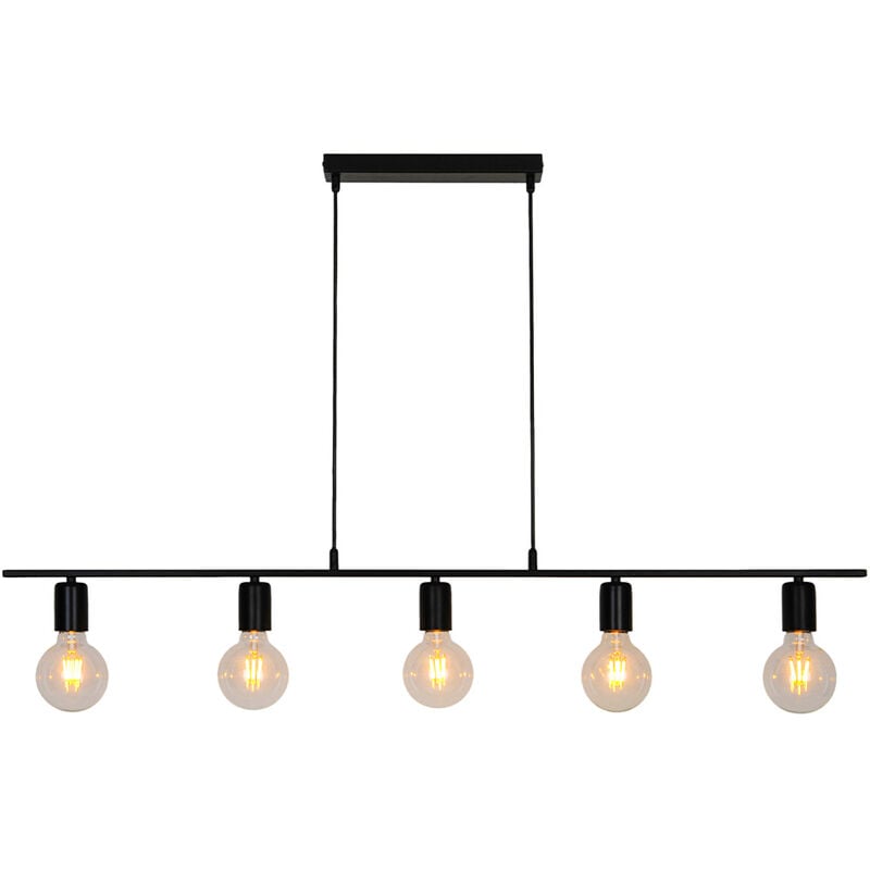 Luminaire de plafond Lina réglable 5 ampoules métal noir compatible led