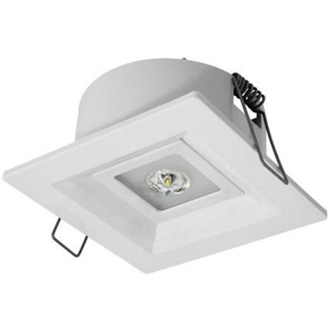 Luminaire de secours LED, LOVATO P ECO 3W 6000K 1h, mono-usage, optique ouverte, blanc