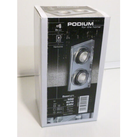 Luminaire déco rectangle chrome encastré double Narbonne 2x50w 230v PHILIPS 595621181