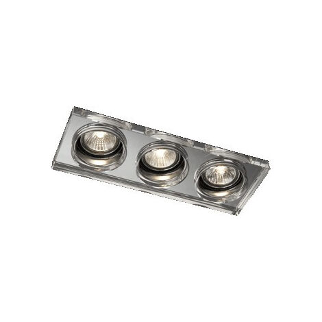 Luminaire déco rectangle chrome encastré triple Narbonne 3x50w 230v PHILIPS 595631181