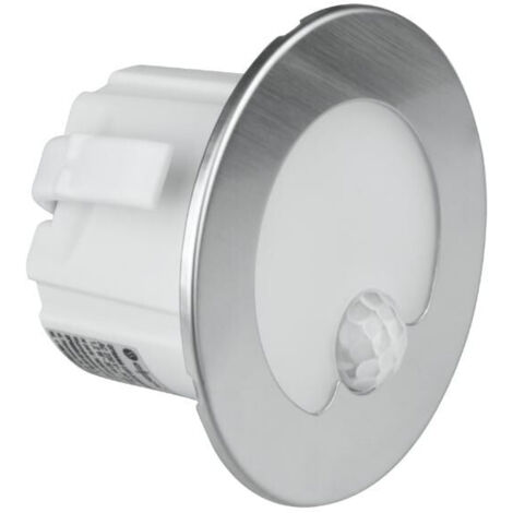 Luminaire d'escalier LED 1,2 W avec détecteur de mouvement, rond, argenté, DPM